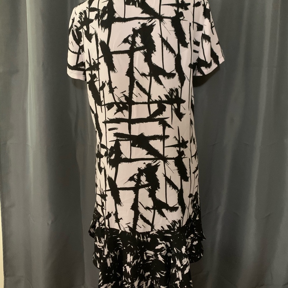BCBGMaxAzria Black and White Midi Dress - Picture 3 of 8